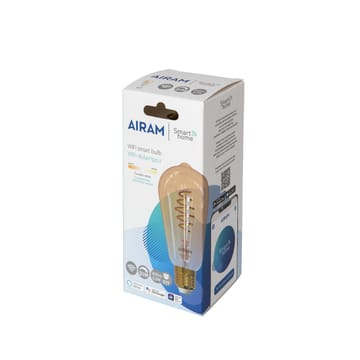 Airam Smarta Hemp Filament LED-Edison lyskilde - amber, st64, spiral e27, 6w - Airam