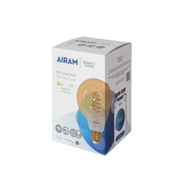 Airam Smarta Hemp Filament LED-globe lyskilde - amber, 95mm, spiral e27, 6w - Airam