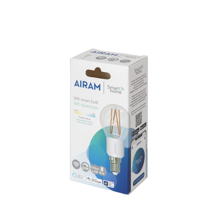 Airam Smarta Hemp Filament LED-globe lyskilde, klar e14, 5w Airam