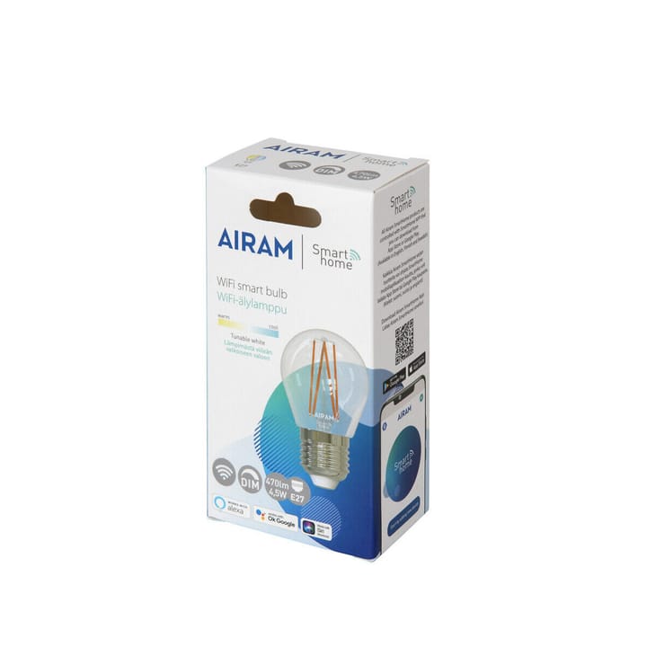 Airam Smarta Hemp Filament LED-globe lyskilde, klar e27, 5w Airam