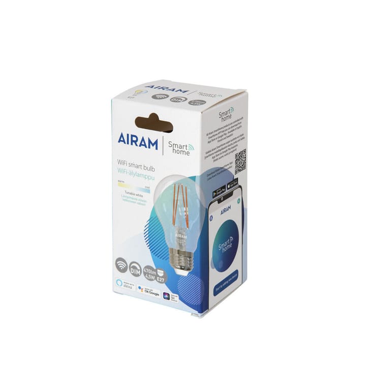 Airam Smarta Hemp Filament LED-normal lyskilde, klar e27, 5w Airam