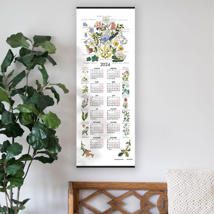 Landskabsblomster kalender 2024, 35x90 cm Almedahls