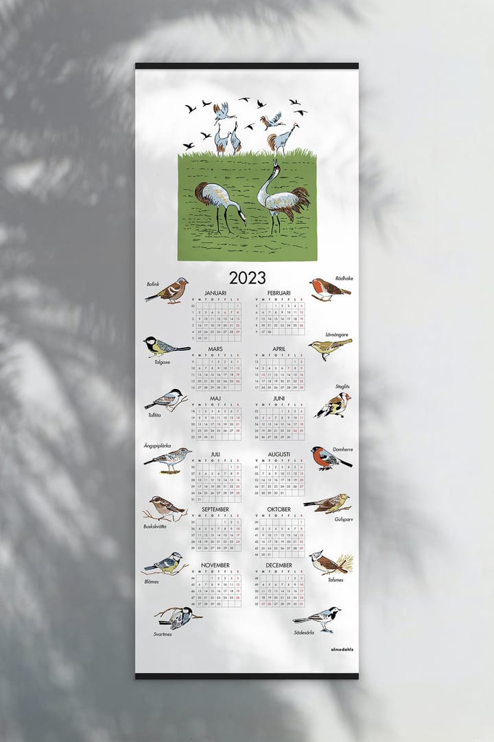 Svenske fugle kalender 2023, 35x90 cm Almedahls