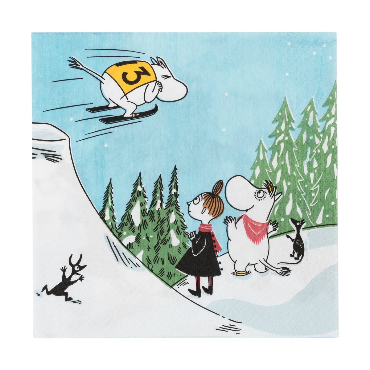 Arabia Moomin servietter 33×33 cm Ski jumping