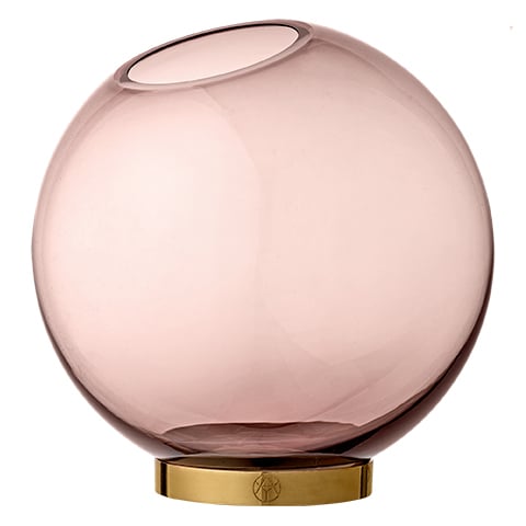 AYTM Globe vase large pink-messing