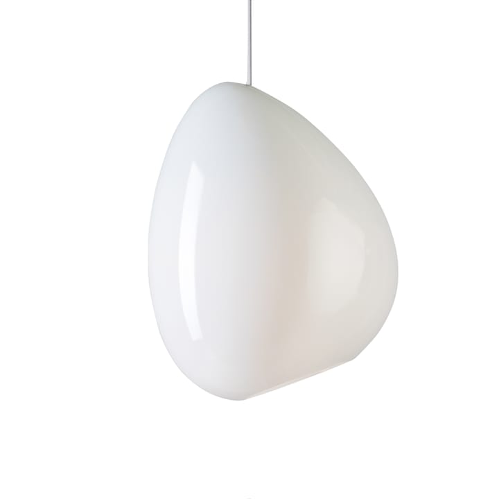 Ocean loftslampe opalglas, Hvid tekstilledning Belid