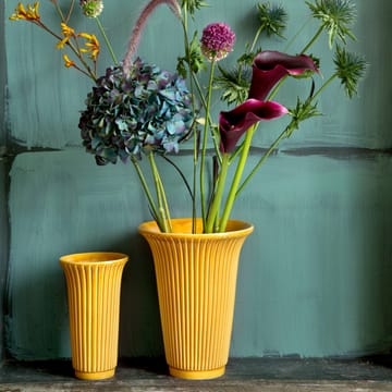 Daisy vase glaseret Ø12 cm - Gul - Bergs Potter