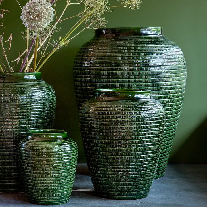 Willow vase glaseret 35 cm, Green emerald Bergs Potter