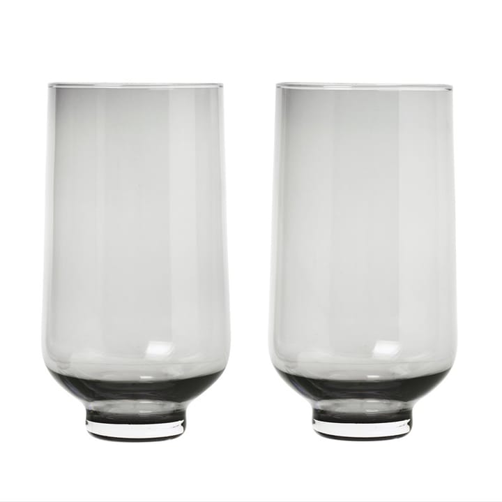 Flow højt tumbler glas – 2 stk., Smoke blomus