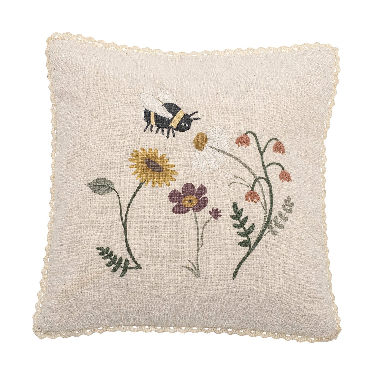 Bloomingville Tibbe pude 40×40 cm Nature floral