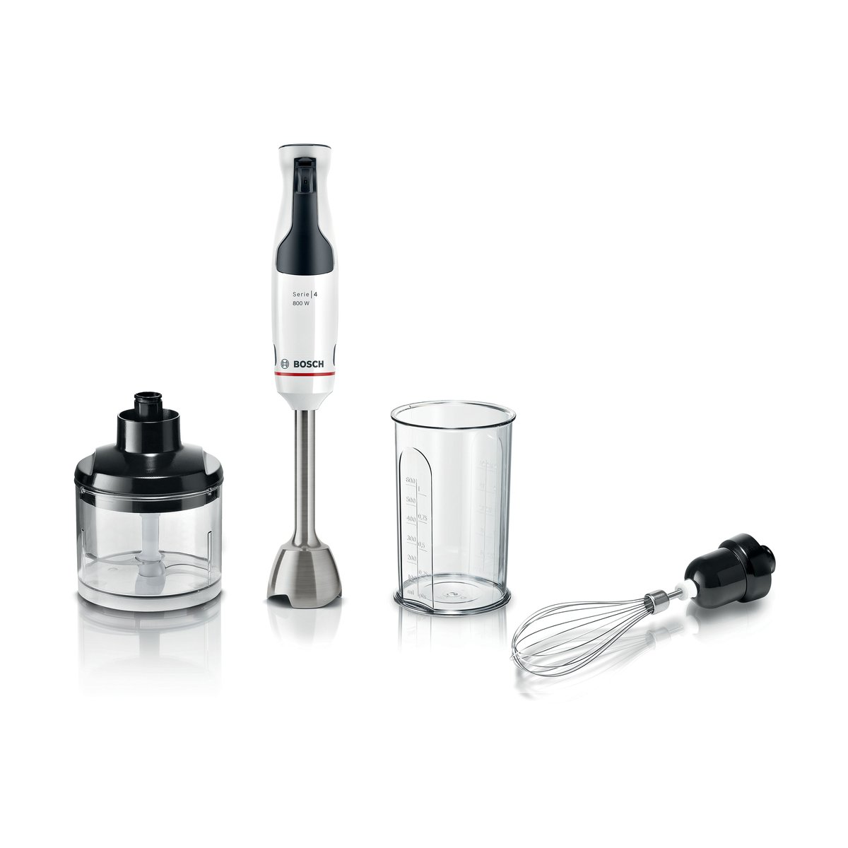 Bosch Bosch Serie 4 ErgoMaster stavblender 800W inkl. tilbehør Hvid-antracit