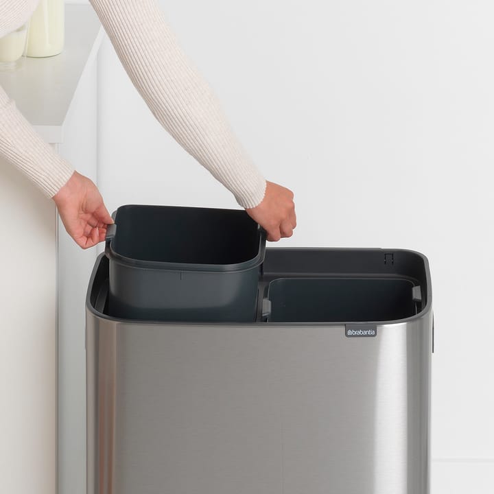 Bo touch bin 2x30 L, Matbørstet stål Brabantia