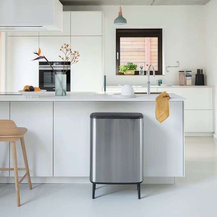 Bo touch bin high 2x30 L, Matbørstet stål Brabantia