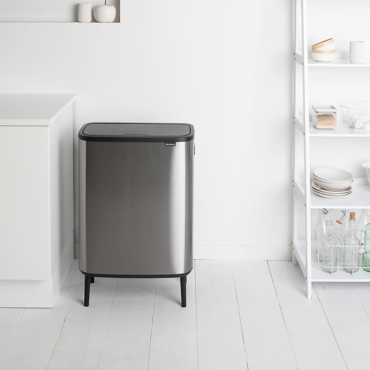 Bo touch bin high 2x30 L, Matbørstet stål Brabantia