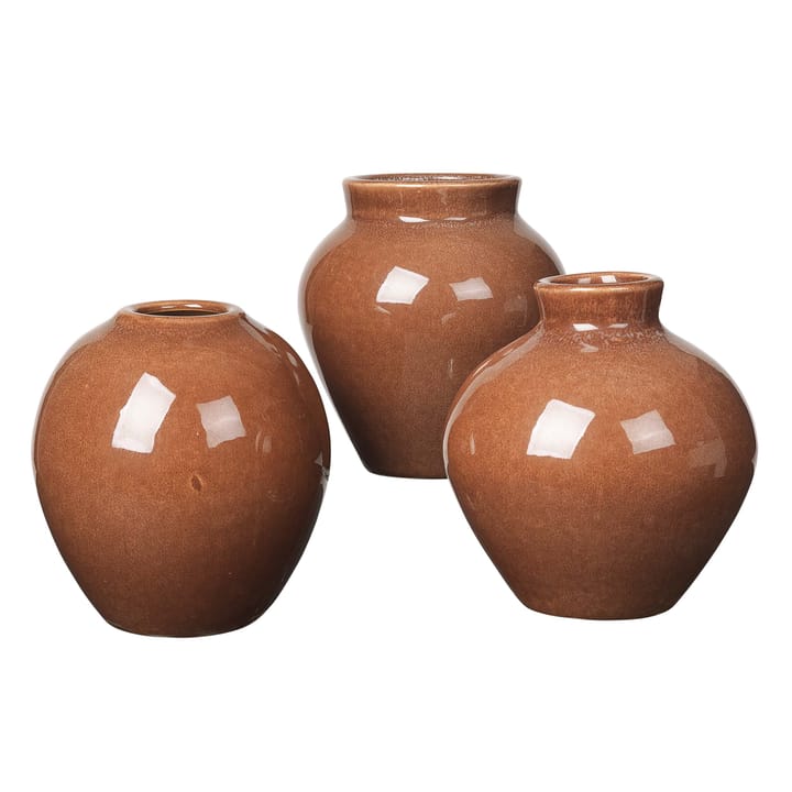 Ingrid keramikvase 14,5 cm 3-pak, Caramel cafe Broste Copenhagen