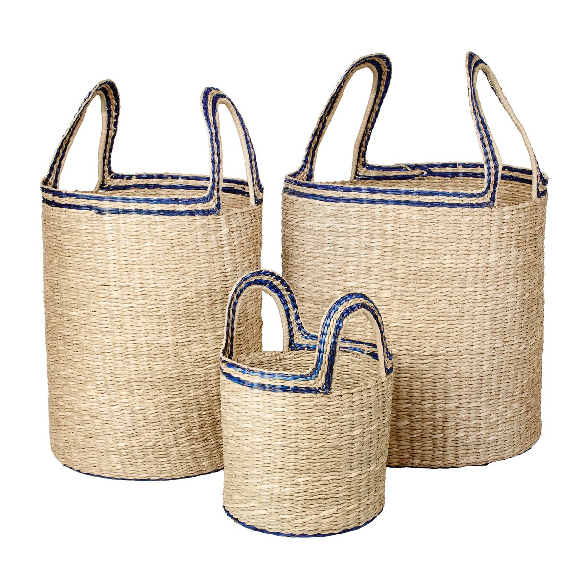 Broste Copenhagen Lykke kurv 3 dele Natural/Blue