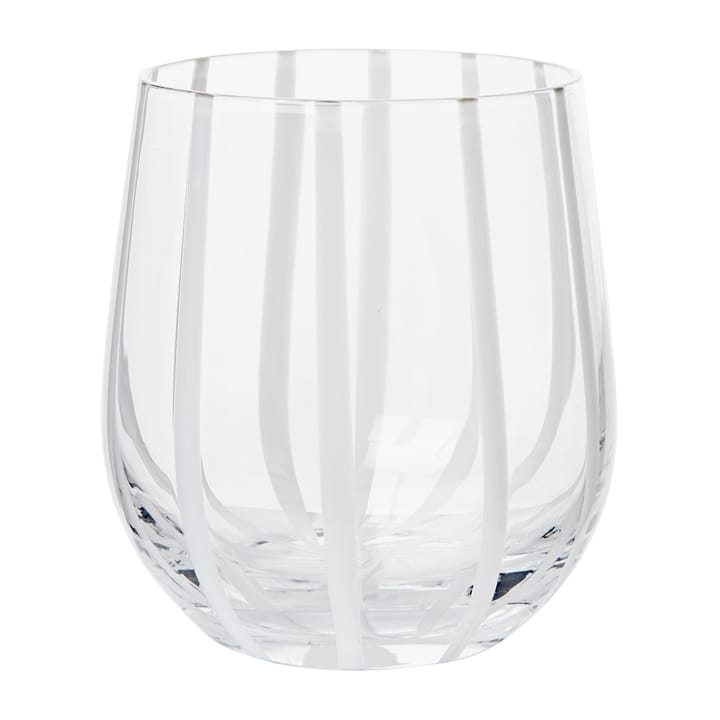 Stripe drikkeglas 35 cl, Clear/White stripes Broste Copenhagen