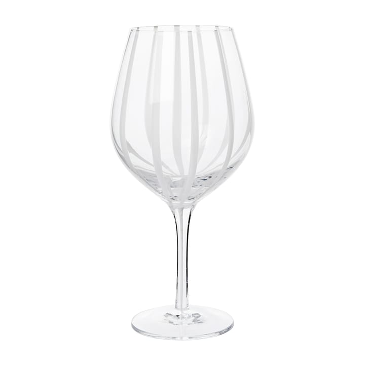 Stripe rødvinsglas 65 cl, Clear/White stripes Broste Copenhagen