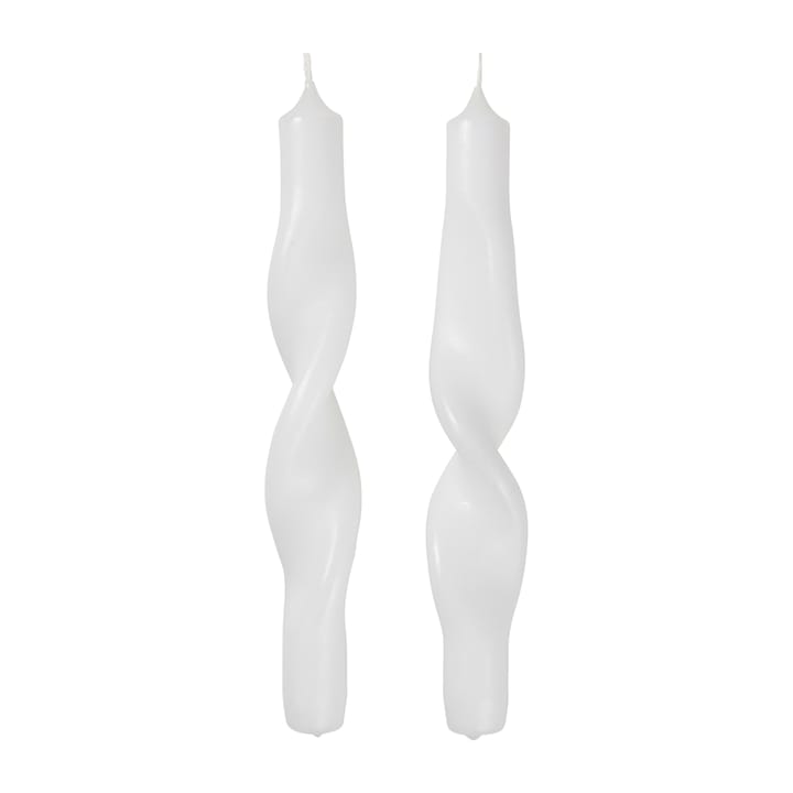 Twist twisted candles snoede lys 23 cm 2-pak, Pure white Broste Copenhagen