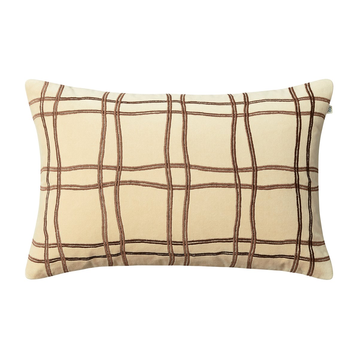 Chhatwal & Jonsson Tattersall pudebetræk 40×60 cm Beige/Cognac