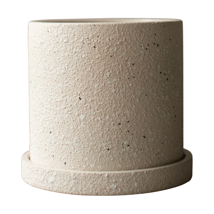 Grow krukke Ø13 cm med fad - Creme structure - DBKD