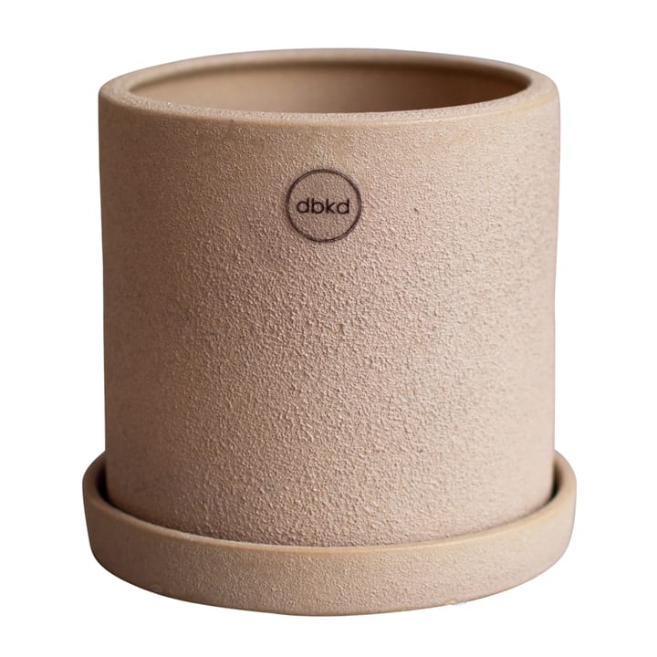 Grow krukke Ø13 cm med fad, Sand DBKD