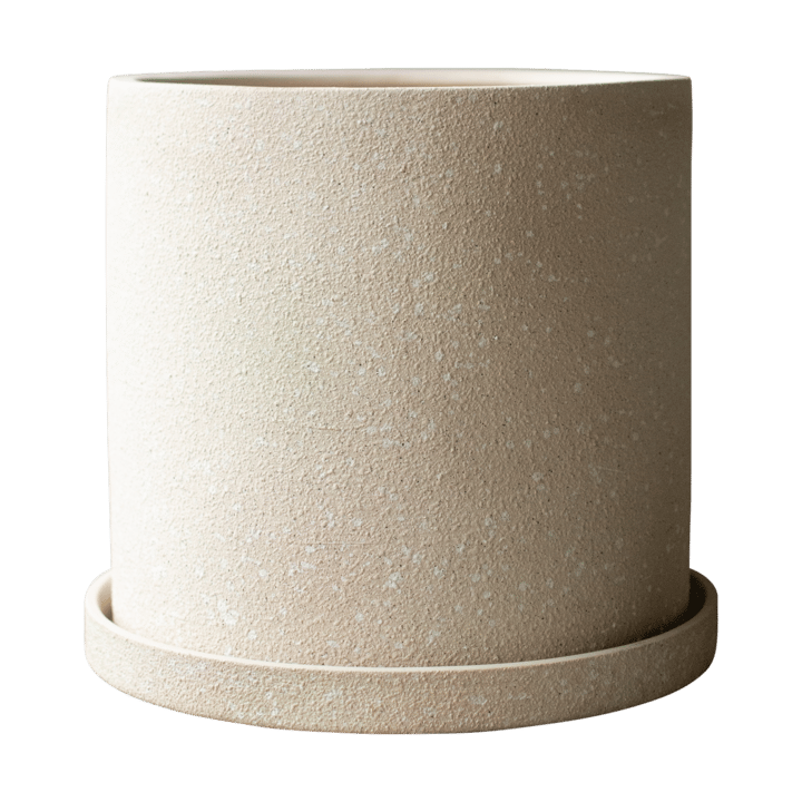 Grow krukke Ø30 cm med underskål - Creme structure - DBKD