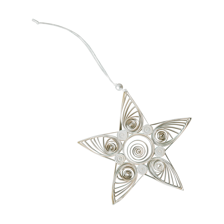 Paper star juleophæng 10,5 cm - White - DBKD