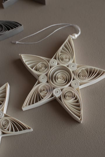 Paper star juleophæng 10,5 cm - White - DBKD