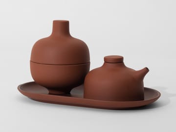 Sand tallerken oval 12,5x20 cm - Red clay - Design House Stockholm