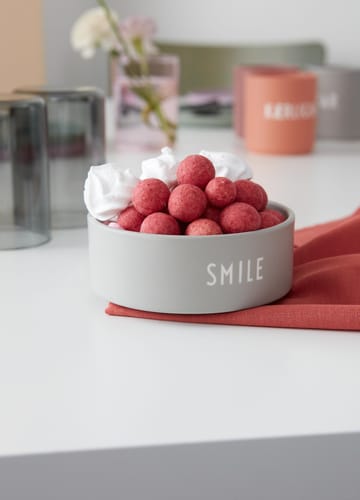 Design Letters snackskål Ø12 cm - Smile/Grey - Design Letters