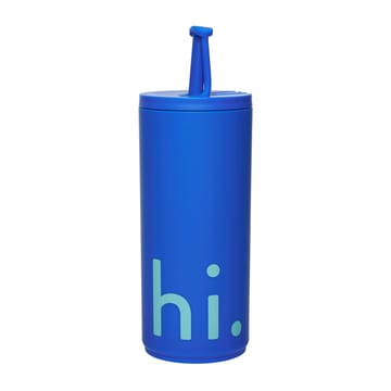 Travel Life termoflaske med sugerør 50 cl - Hi/Cobalt blue - Design Letters