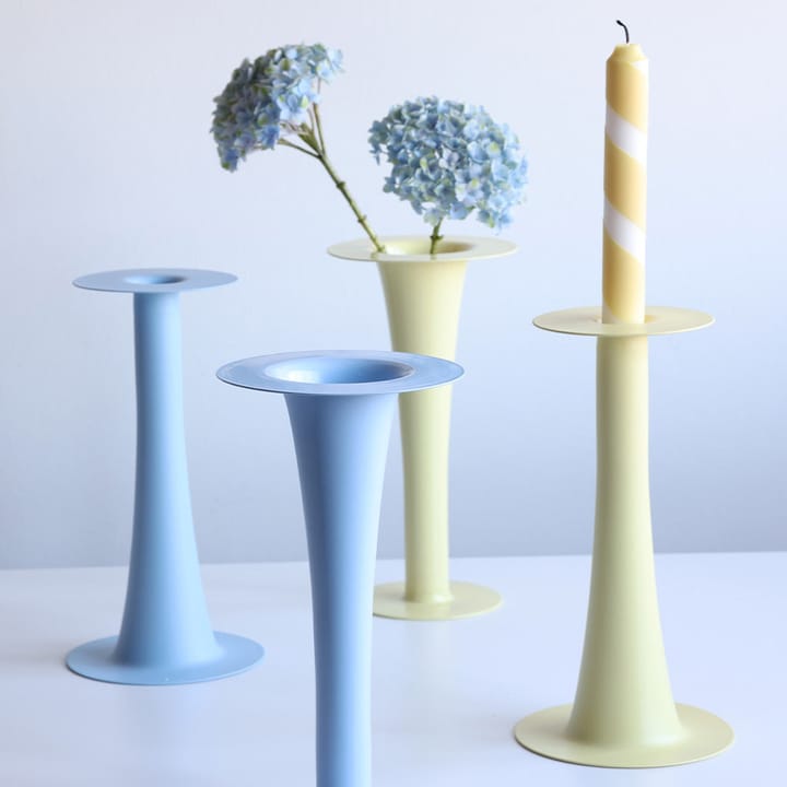 Trumpet 2-i-1 vase og lysestage 24 cm, Blue Design Letters