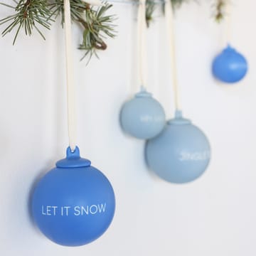 XMAS Stories julekugle Ø4 cm 4 dele - Cobalt blue-light blue - Design Letters