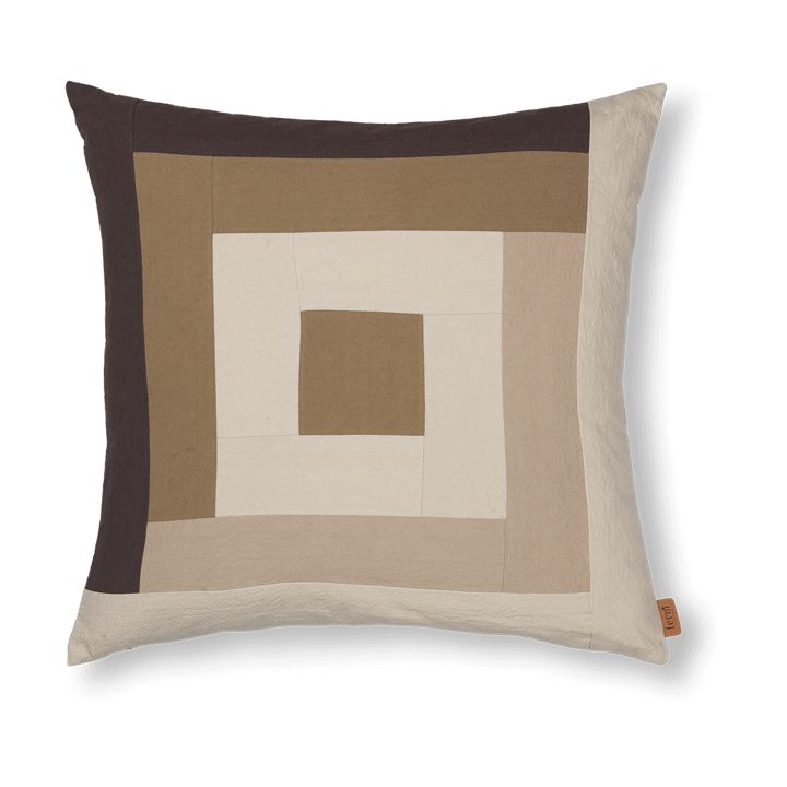 Border patchwork pudebetræk 50x50 cm, Coffee-dark sand ferm LIVING