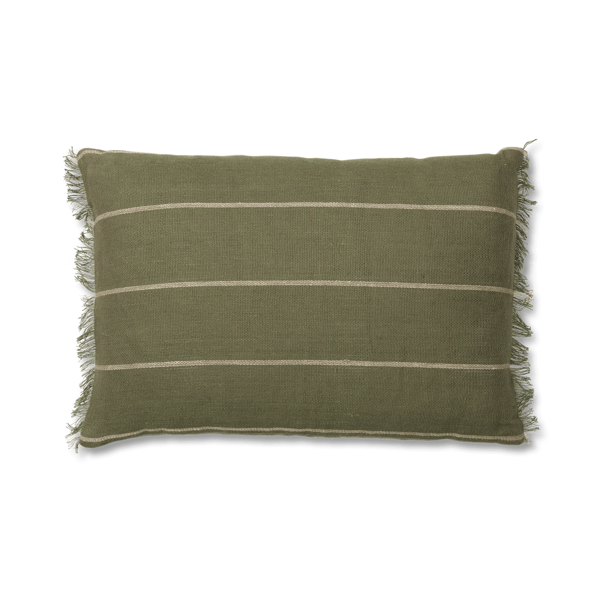 ferm LIVING Calm pudebetræk 40×60 cm Olive/Offwhite