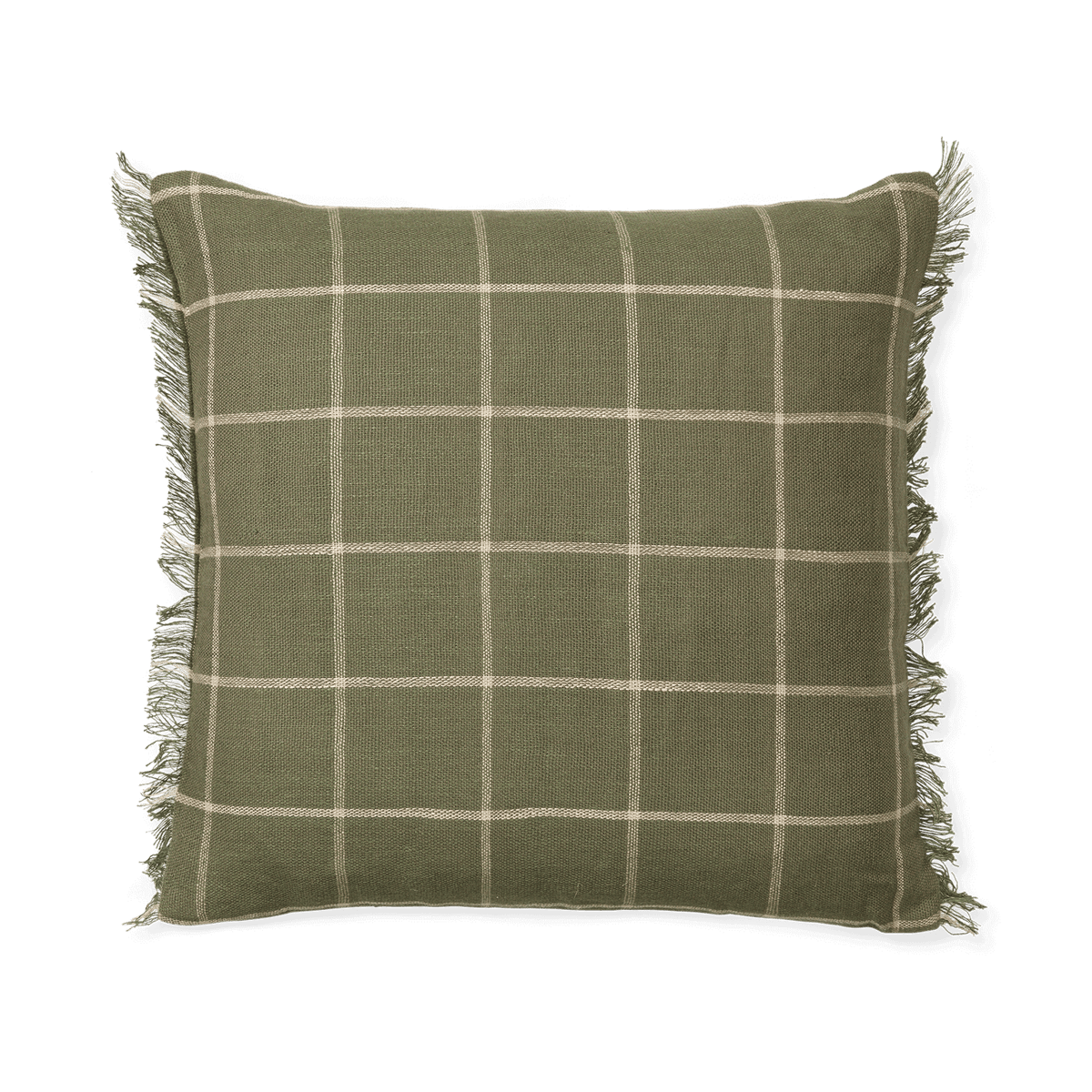 ferm LIVING Calm pudebetræk 50×50 cm Olive/Offwhite