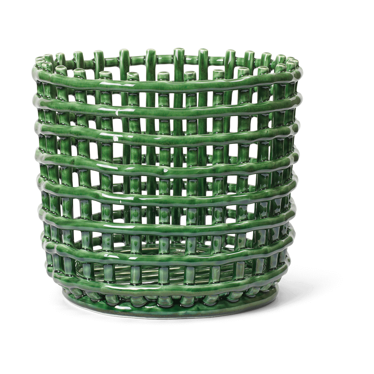 ferm LIVING Ceramic flettet kurv Ø23,5 cm Emerald Green