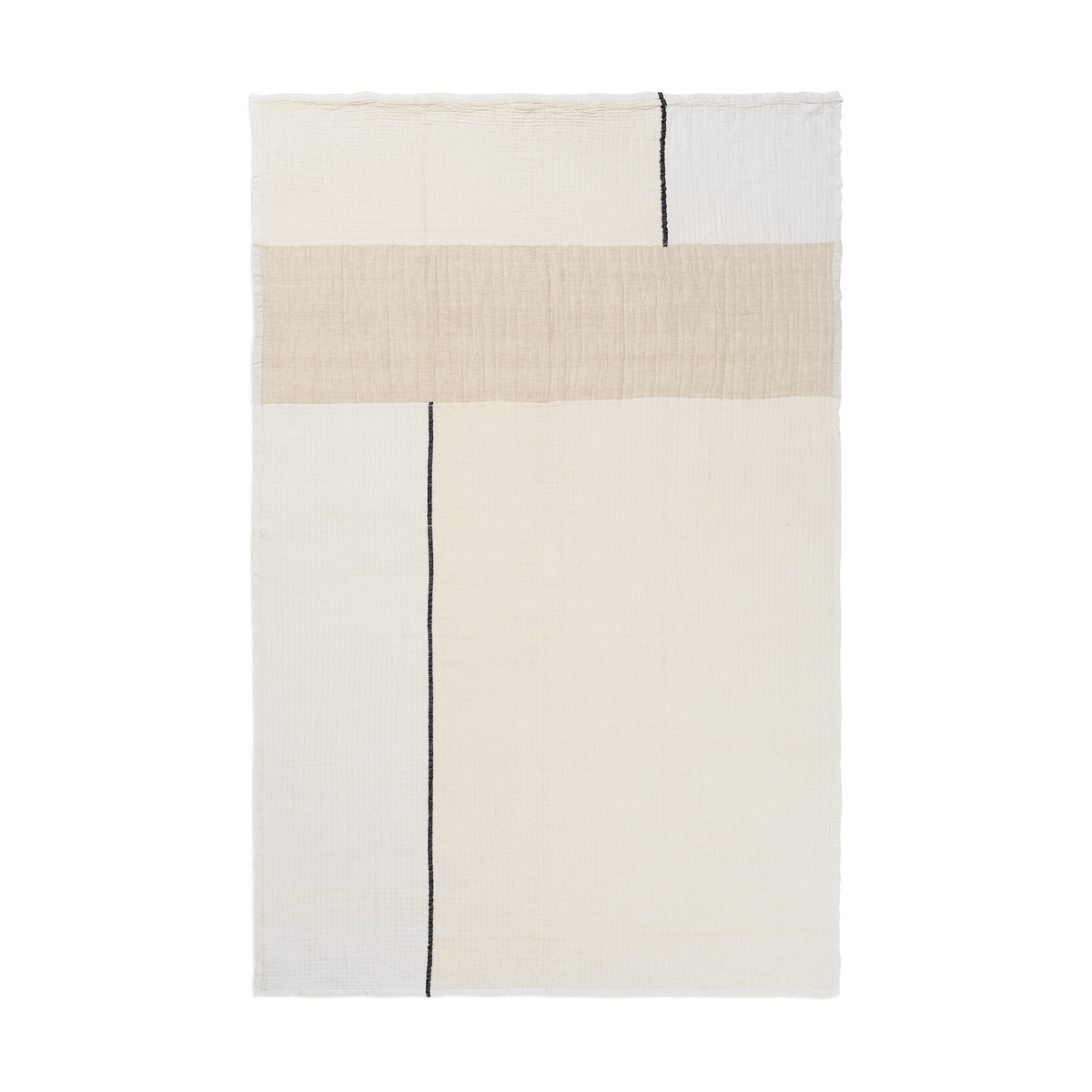 ferm LIVING Dela tæppe 120×170 cm Natural-Off-white