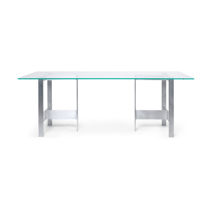 Lager spisebord 90x200 cm, Glass-aluminium ferm LIVING