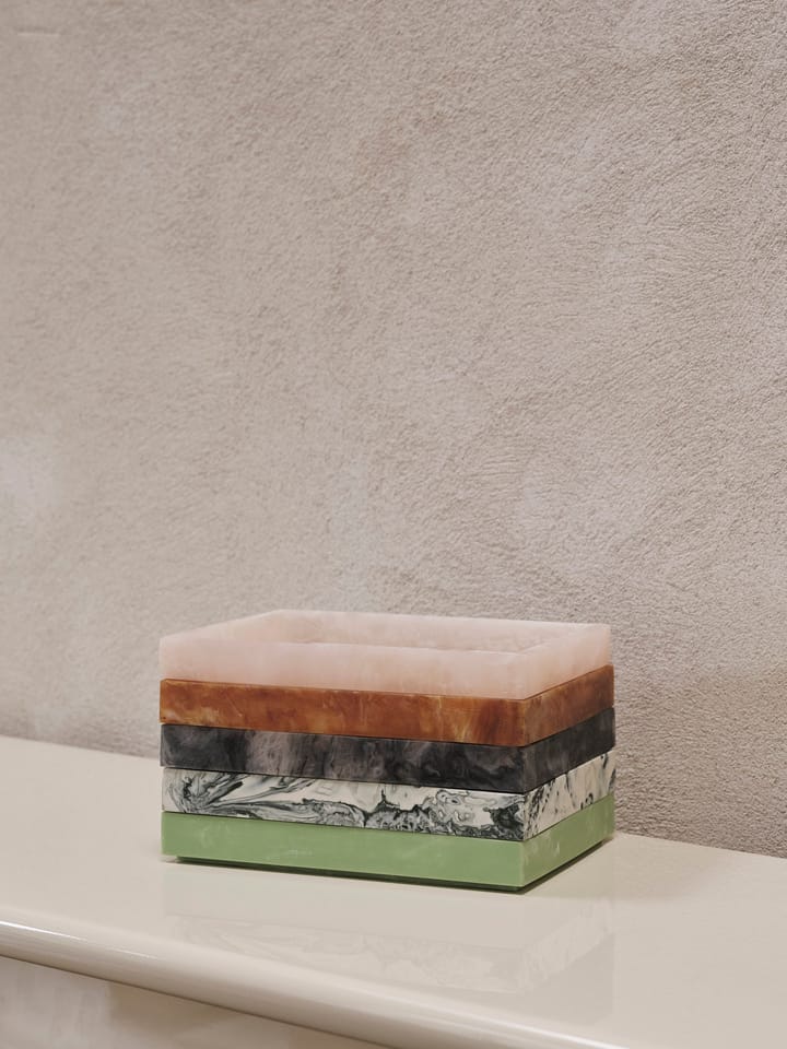 Mist dekorationsbakke 15x20 cm, Emerald-off white ferm LIVING