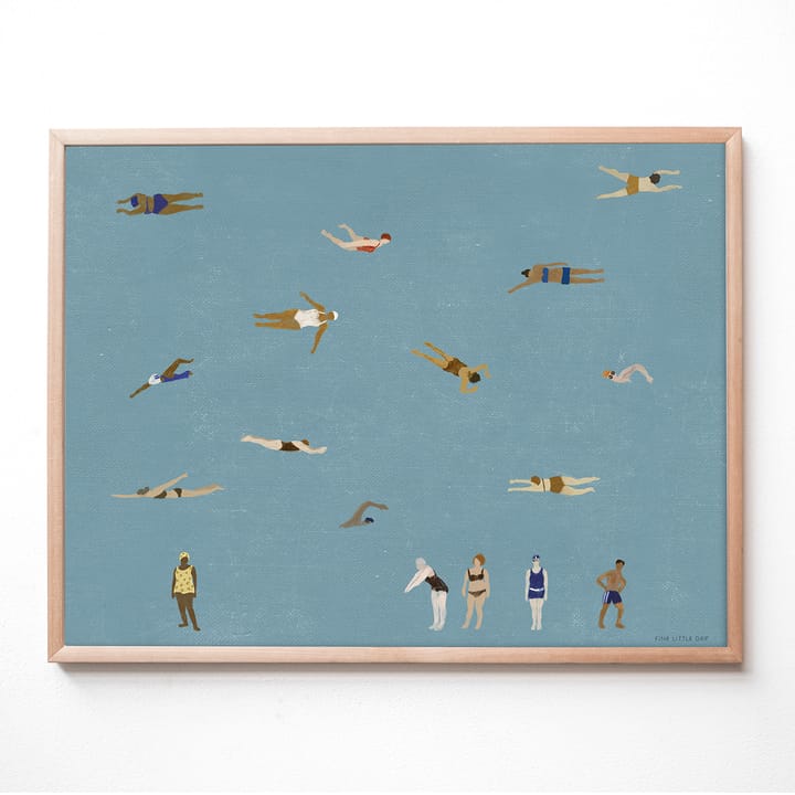 Swimmers plakat, Blue, 40x50 cm Fine Little Day