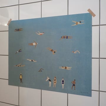 Swimmers plakat - Blue, 40x50 cm - Fine Little Day