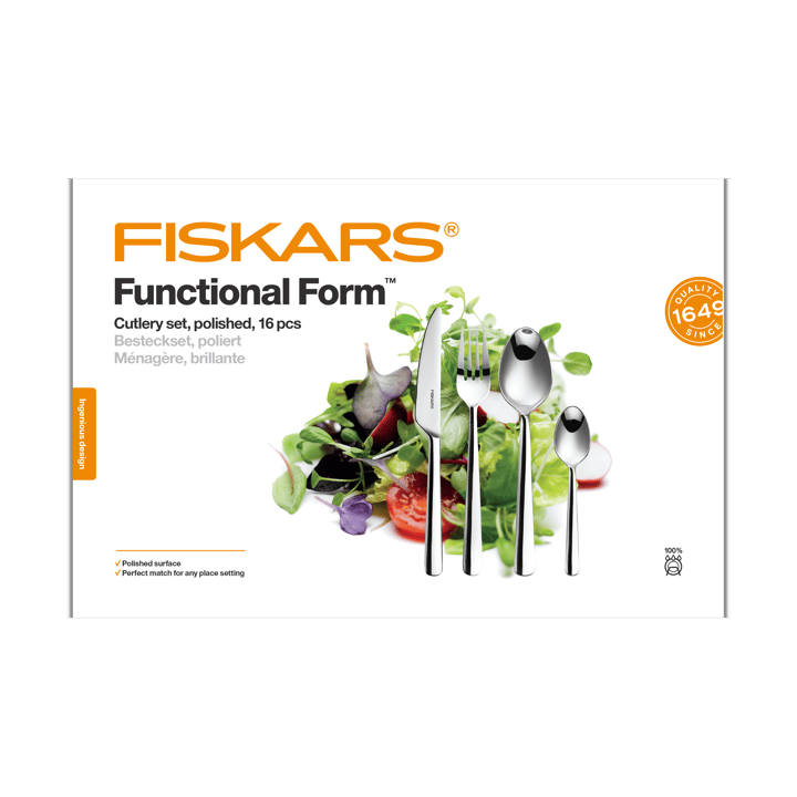 Functional Form bestik blankt, 16 dele Fiskars