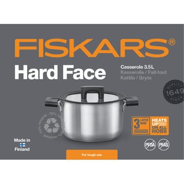 Hard Face Steel gryde med låg - 3,5 L - Fiskars