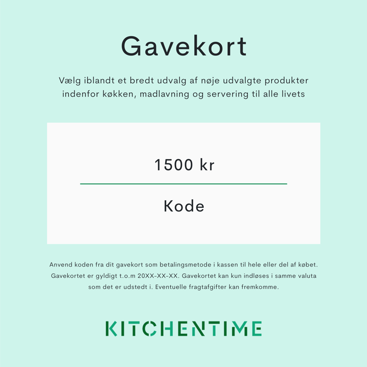 Digitalt gavekort, 1.500 kr. Gavekort