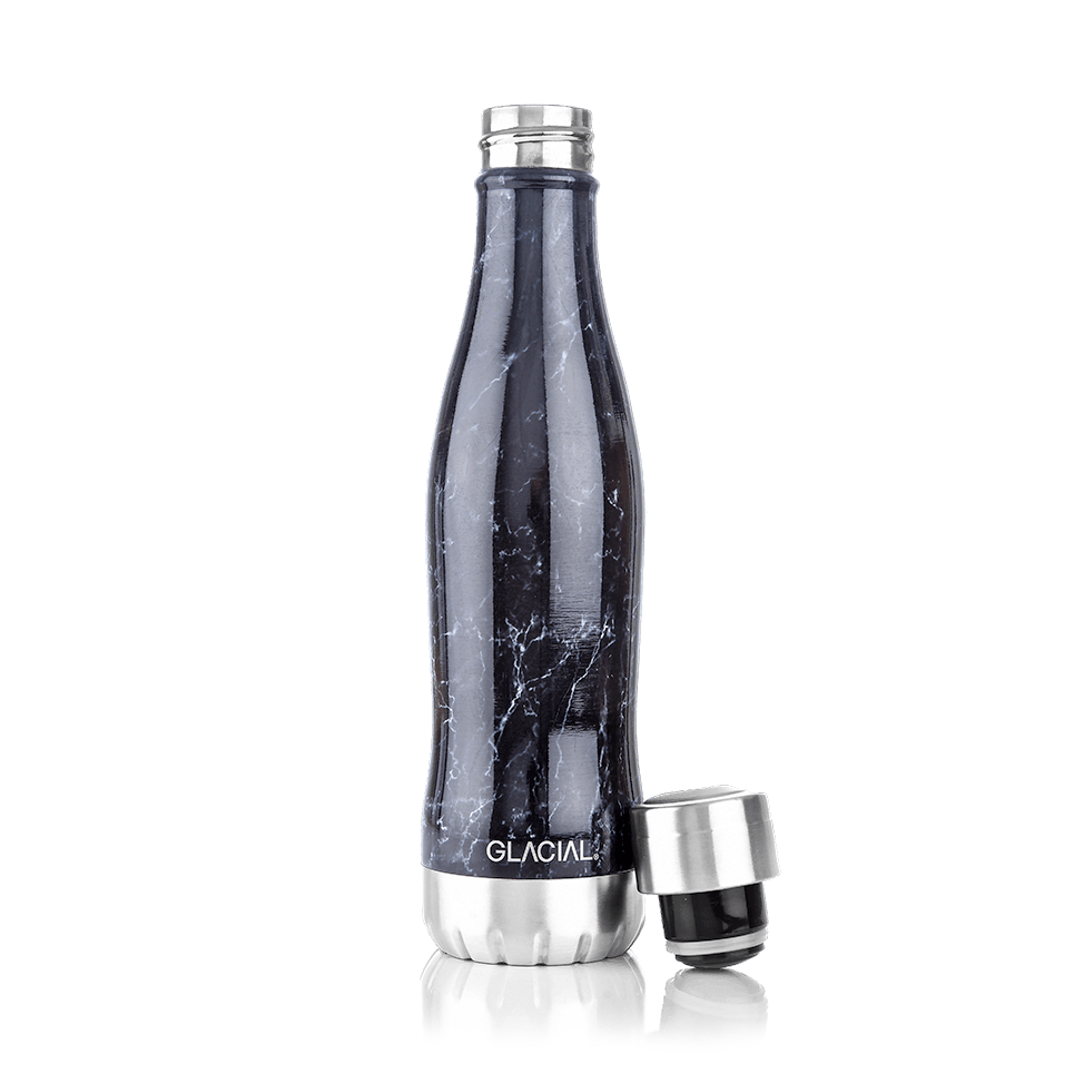 Glacial Glacial vandflaske 400 ml Black marble