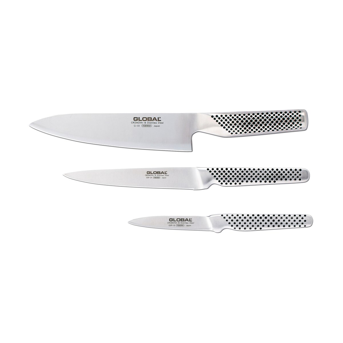 Global Global G-551524R knivsæt 3 knive Rustfrit stål