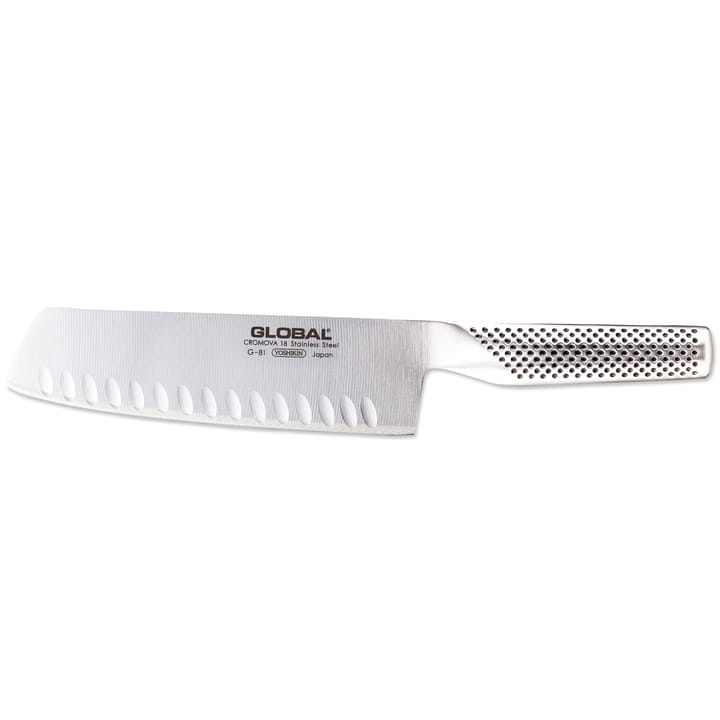 Global GS-81 grøntsagskniv olivenslebet 18 cm - Rustfrit stål - Global