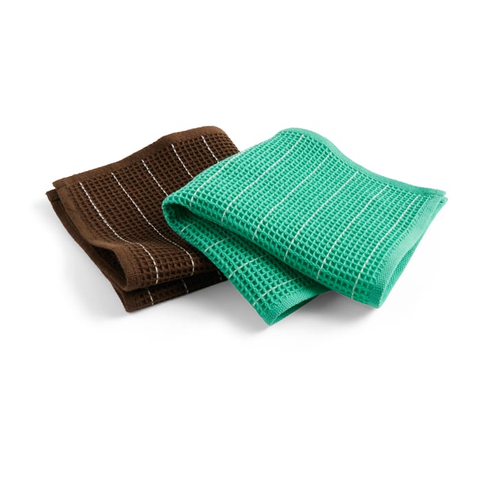 Canteen karklud 31x31 cm 2-pak, Chocolate pinstripe/Emerald pinstripe​ HAY